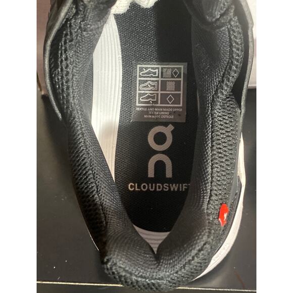 ON CLOUDSWIFT BLACK/ROCK WOMEN’S RUNNING SHOES, Size W8, 41 99581 - Picture 9 of 9